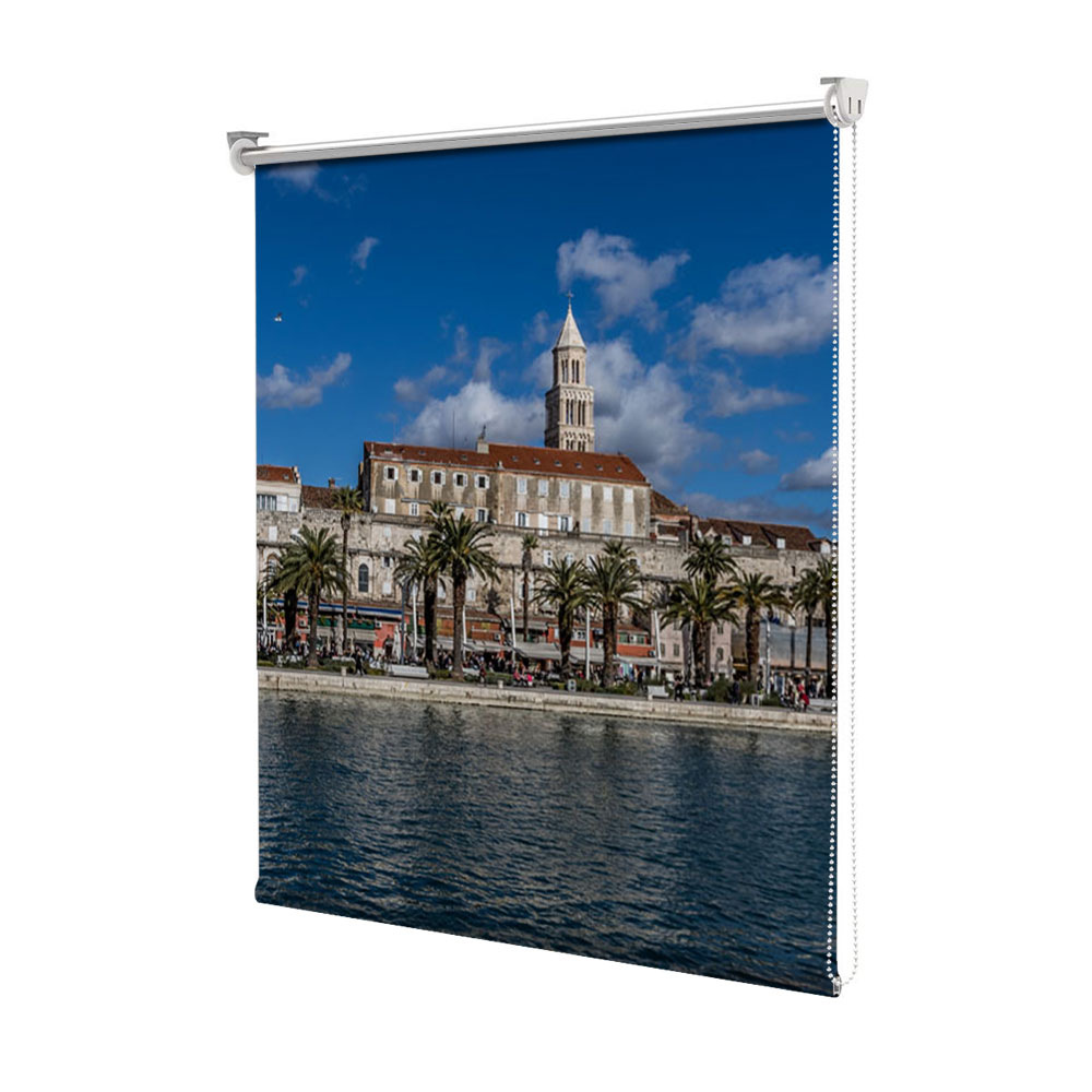 Rolete Art Shade tip Jaluzele cu Rulou si sistem inclus, Panorama in orasul Split, Decoratiuni, Latime 55 cm x Inaltime 250 cm
