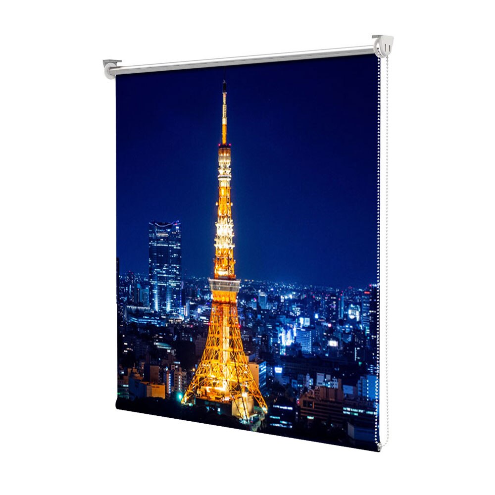 Rolete Art Shade tip Jaluzele cu Rulou si sistem inclus, Turnul Tokyo Noaptea, Decoratiuni, Latime 55 cm x Inaltime 250 cm