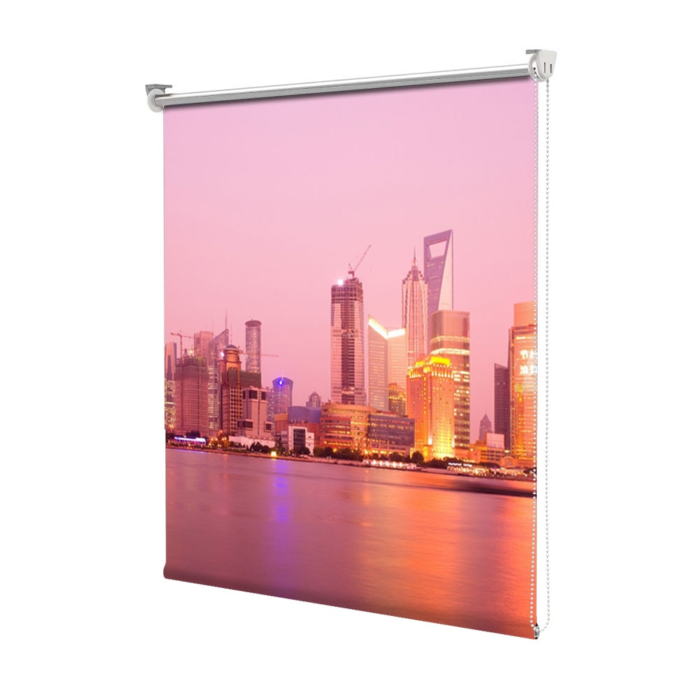 Rolete Art Shade tip Jaluzele cu Rulou si sistem inclus, Shanghai in zare, Decoratiuni, Latime 55 cm x Inaltime 250 cm