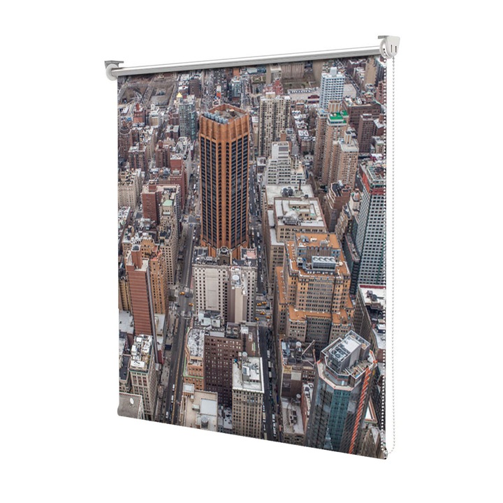 Rolete Art Shade tip Jaluzele cu Rulou si sistem inclus, New York, Decoratiuni, Latime 130 cm x Inaltime 130 cm