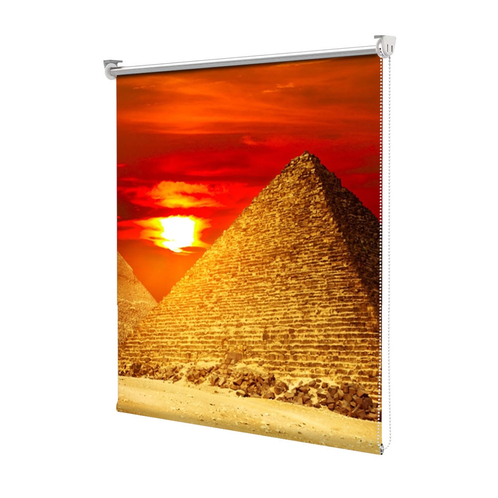 Rolete Art Shade tip Jaluzele cu Rulou si sistem inclus, Piramide la apus, Decoratiuni, Latime 55 cm x Inaltime 250 cm