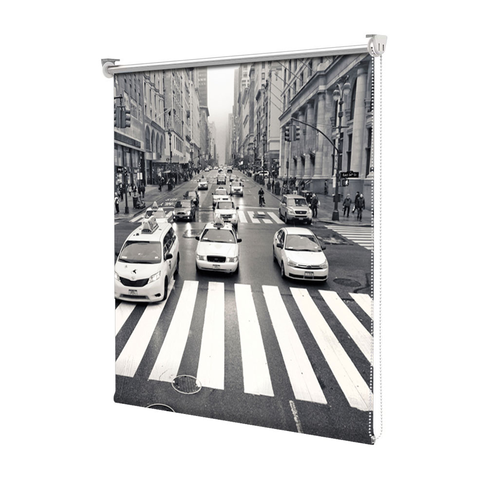 Rolete Art Shade tip Jaluzele cu Rulou si sistem inclus, Trecere de pietoni in New York, Decoratiuni, Latime 55 cm x Inaltime 250 cm
