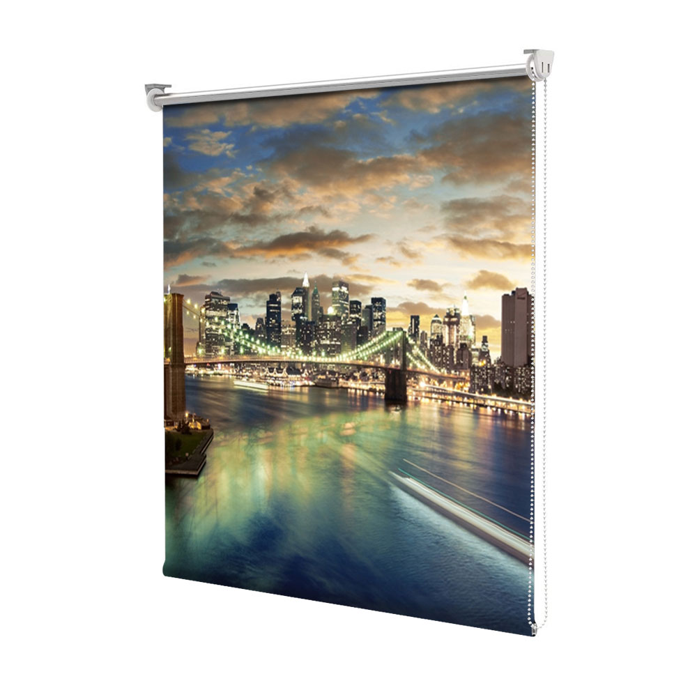 Rolete Art Shade tip Jaluzele cu Rulou si sistem inclus, Podul Brooklyn, Decoratiuni, Latime 55 cm x Inaltime 250 cm