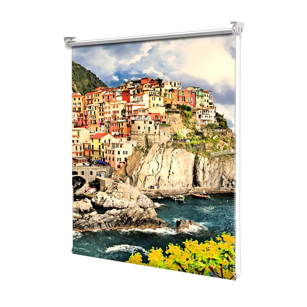 Rolete Art Shade tip Jaluzele cu Rulou si sistem inclus, Oras la mare, Decoratiuni, Latime 55 cm x Inaltime 250 cm