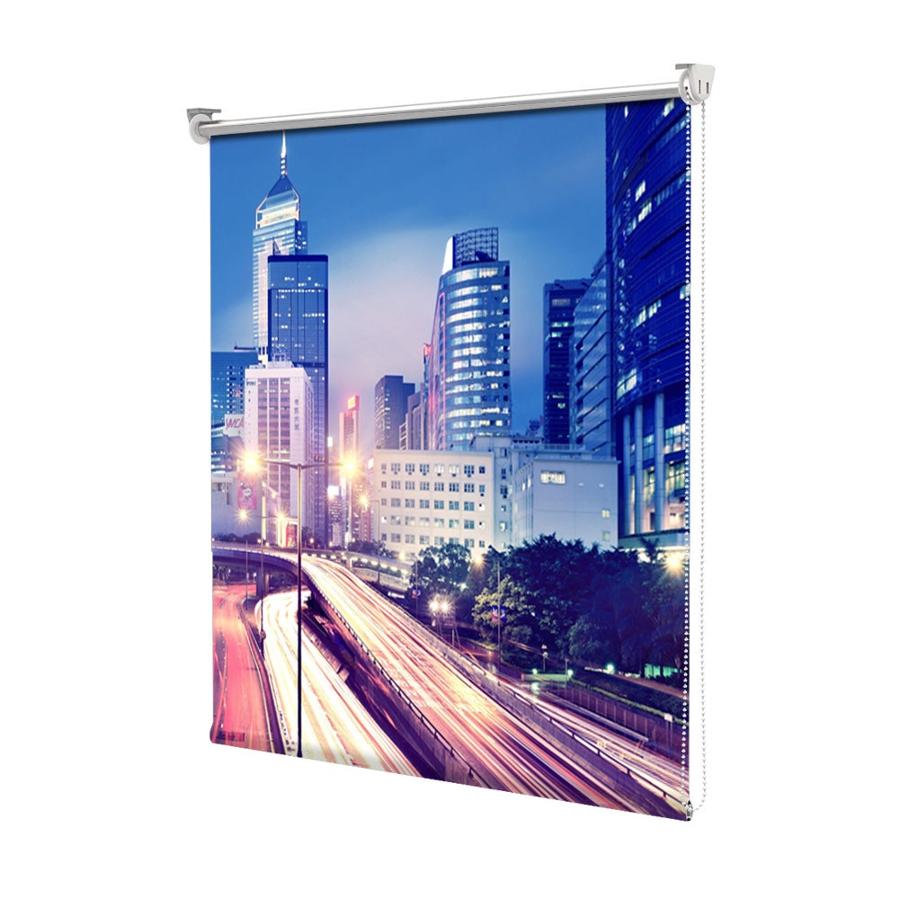 Rolete Art Shade tip Jaluzele cu Rulou si sistem inclus, Hong Kong noaptea, Decoratiuni, Latime 55 cm x Inaltime 250 cm