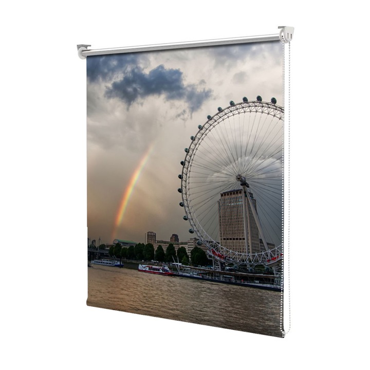 Rolete Art Shade tip Jaluzele cu Rulou si sistem inclus, Curcubeu in Londra, Decoratiuni, Latime 180 cm x Inaltime 250 cm