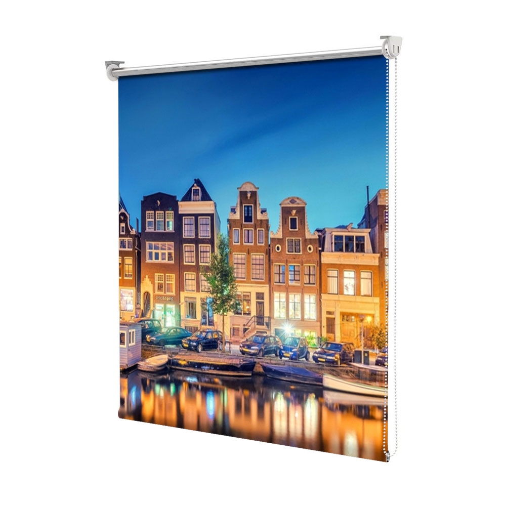 Rolete Art Shade tip Jaluzele cu Rulou si sistem inclus, Lumini in Amsterdam, Decoratiuni, Latime 55 cm x Inaltime 250 cm