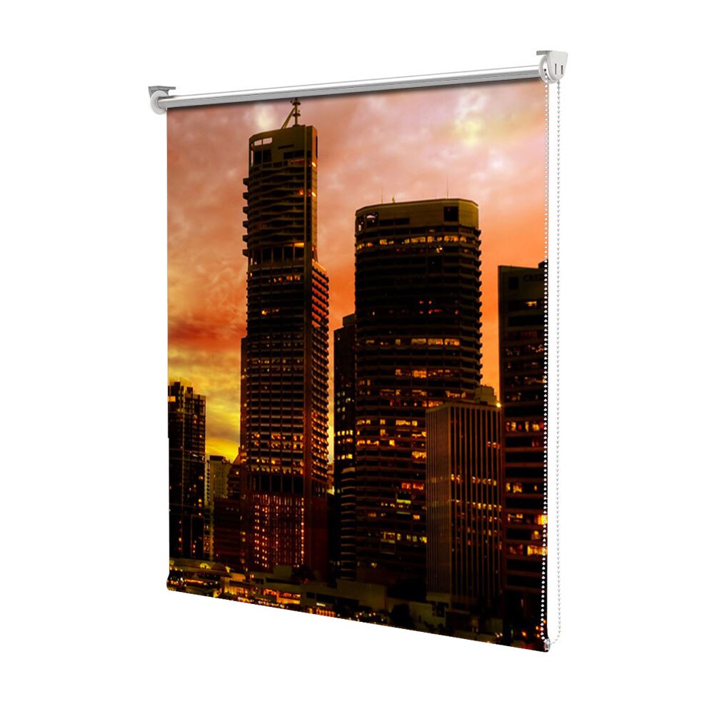 Rolete Art Shade tip Jaluzele cu Rulou si sistem inclus, Cladiri la apus, Decoratiuni, Latime 55 cm x Inaltime 250 cm