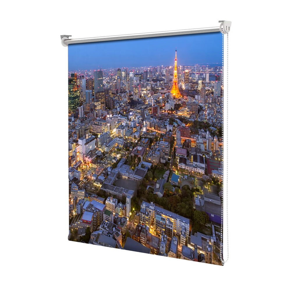 Rolete Art Shade tip Jaluzele cu Rulou si sistem inclus, Tokyo la apus, Decoratiuni, Latime 55 cm x Inaltime 250 cm