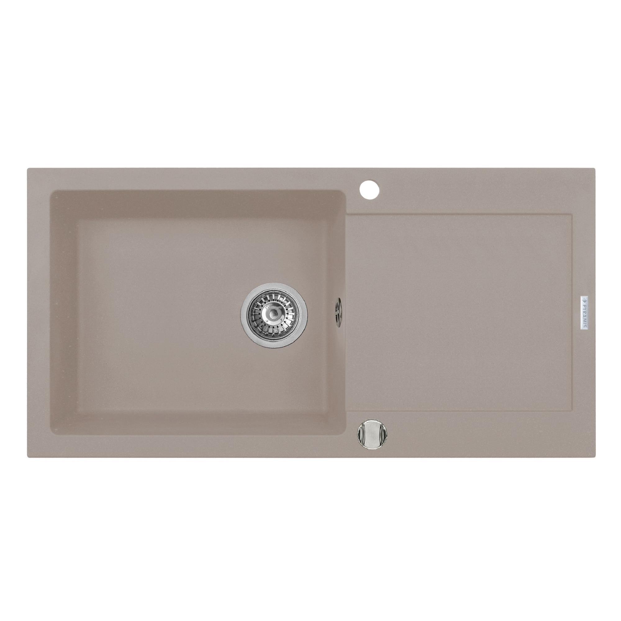 Chiuveta Pyramis MIDO, 1 cuva si 1 picurator, 1000x500mm, adancime 200mm, reversibila, Pyragranite bej