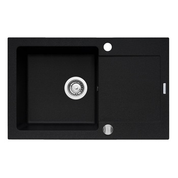 Chiuveta Pyramis MIDO, 1 cuva si 1 picurator, 790x500mm, adancime 200mm, reversibila, Pyragranite carbon Chiuveta Pyramis MIDO, 1 cuva si 1 picurator, 790x500mm, adancime 200mm, reversibila, Pyragranite carbon