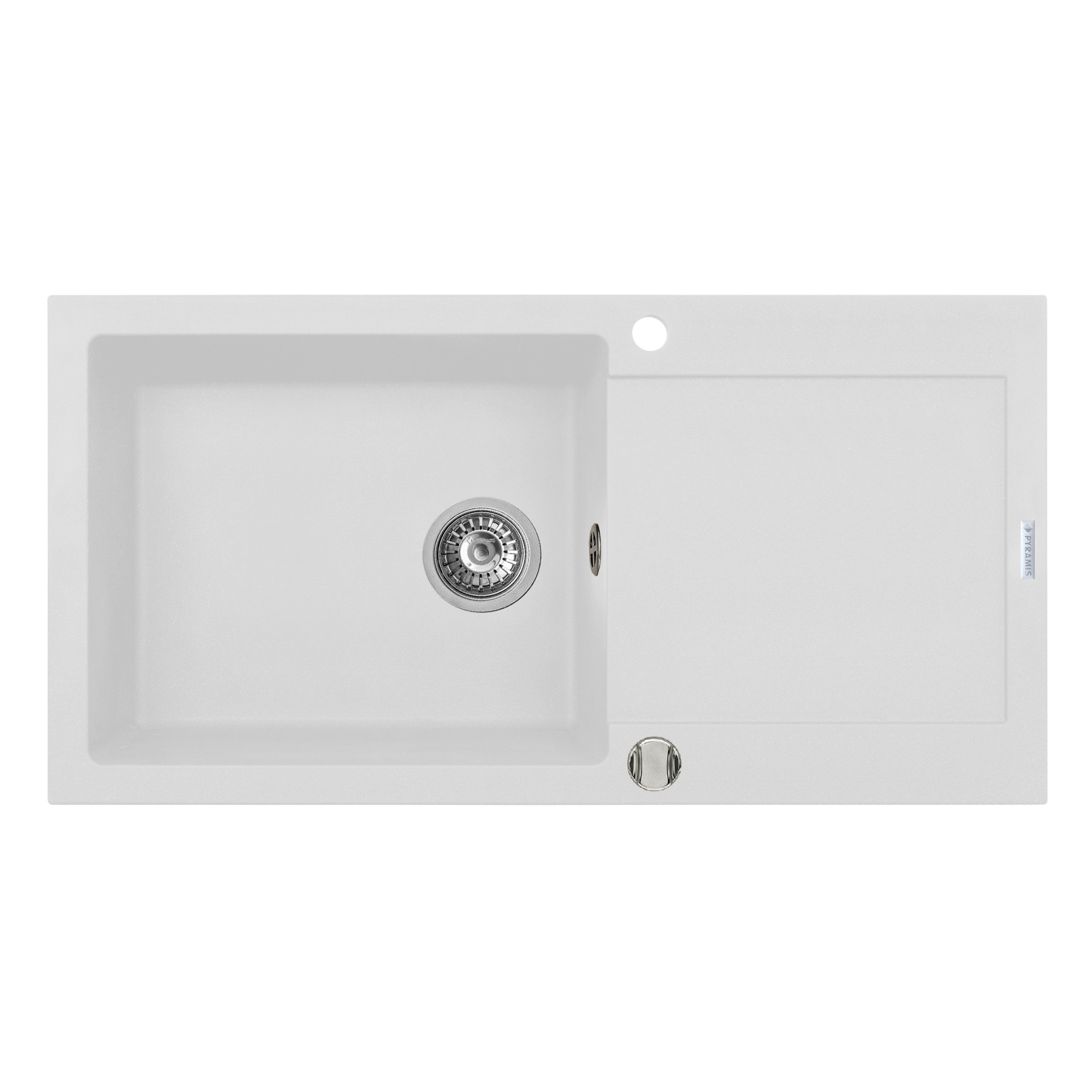 Chiuveta Pyramis MIDO, 1 cuva si 1 picurator, 1000x500mm, adancime 200mm, reversibila, Pyragranite snow