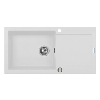 Chiuveta Pyramis MIDO, 1 cuva si 1 picurator, 1000x500mm, adancime 200mm, reversibila, Pyragranite snow Chiuveta Pyramis MIDO, 1 cuva si 1 picurator, 1000x500mm, adancime 200mm, reversibila, Pyragranite snow