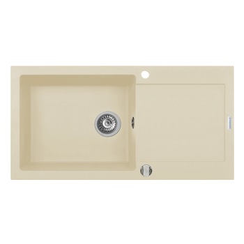 Chiuveta Pyramis MIDO, 1 cuva si 1 picurator, 1000x500mm, adancime 200mm, reversibila, Pyragranite wanilia Chiuveta Pyramis MIDO, 1 cuva si 1 picurator, 1000x500mm, adancime 200mm, reversibila, Pyragranite wanilia