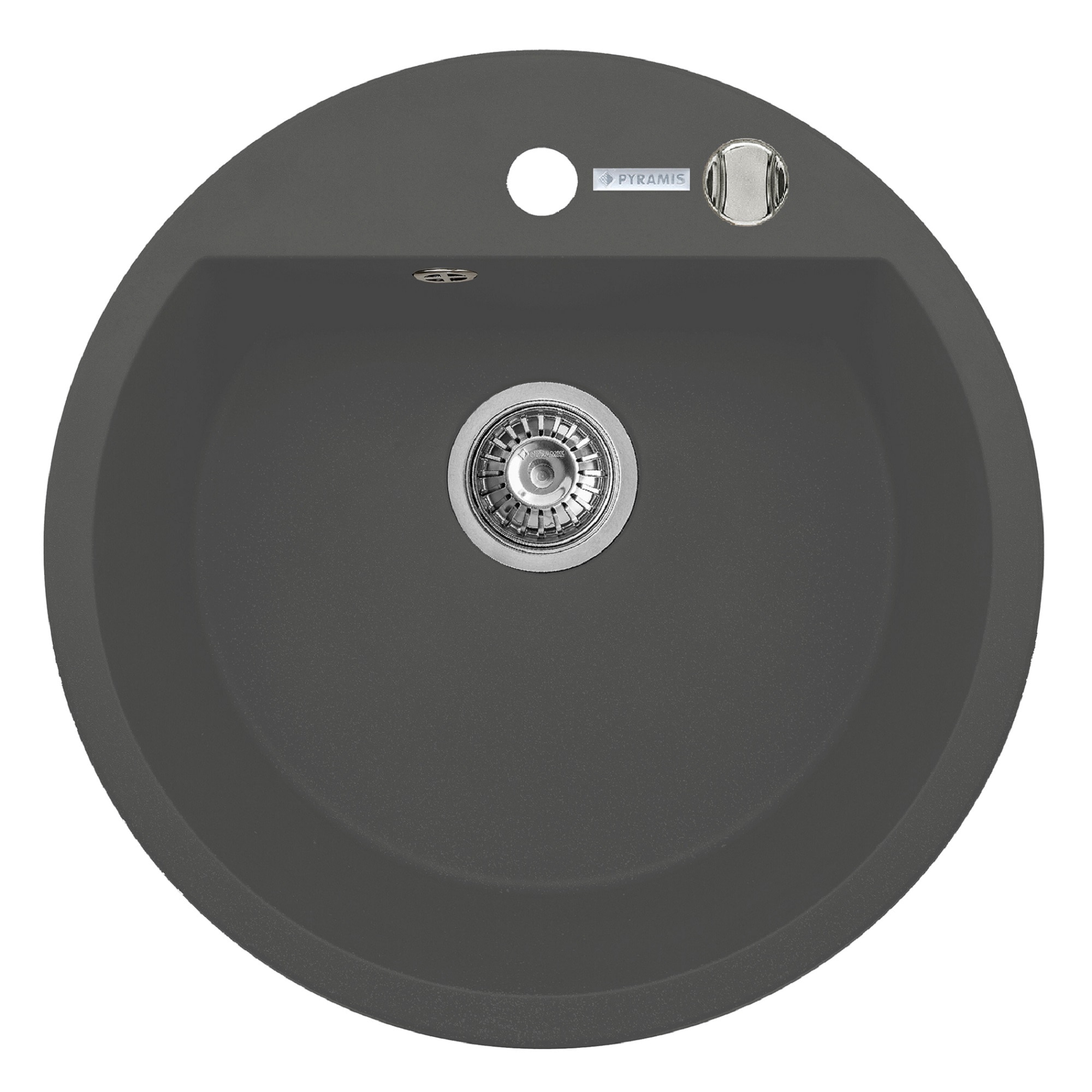 Chiuveta Pyramis MIDO, 1 cuva, Ø510mm, adancime 190mm, Pyragranite gri