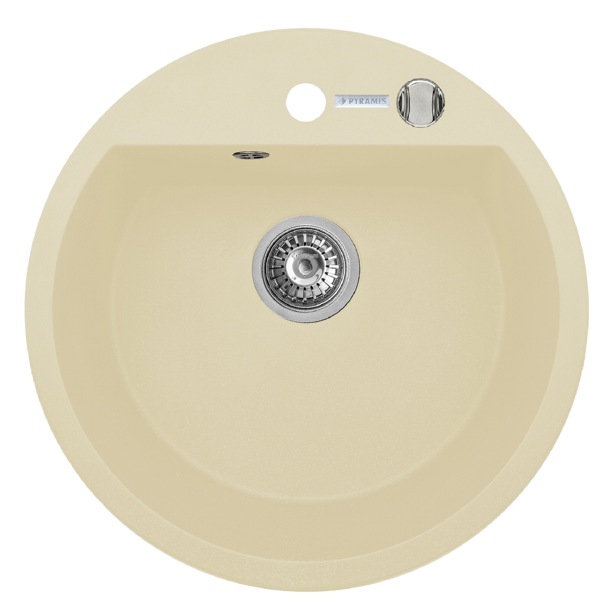 Chiuveta Pyramis MIDO, 1 cuva, Ø510mm, adancime 190mm, Pyragranite vanilia