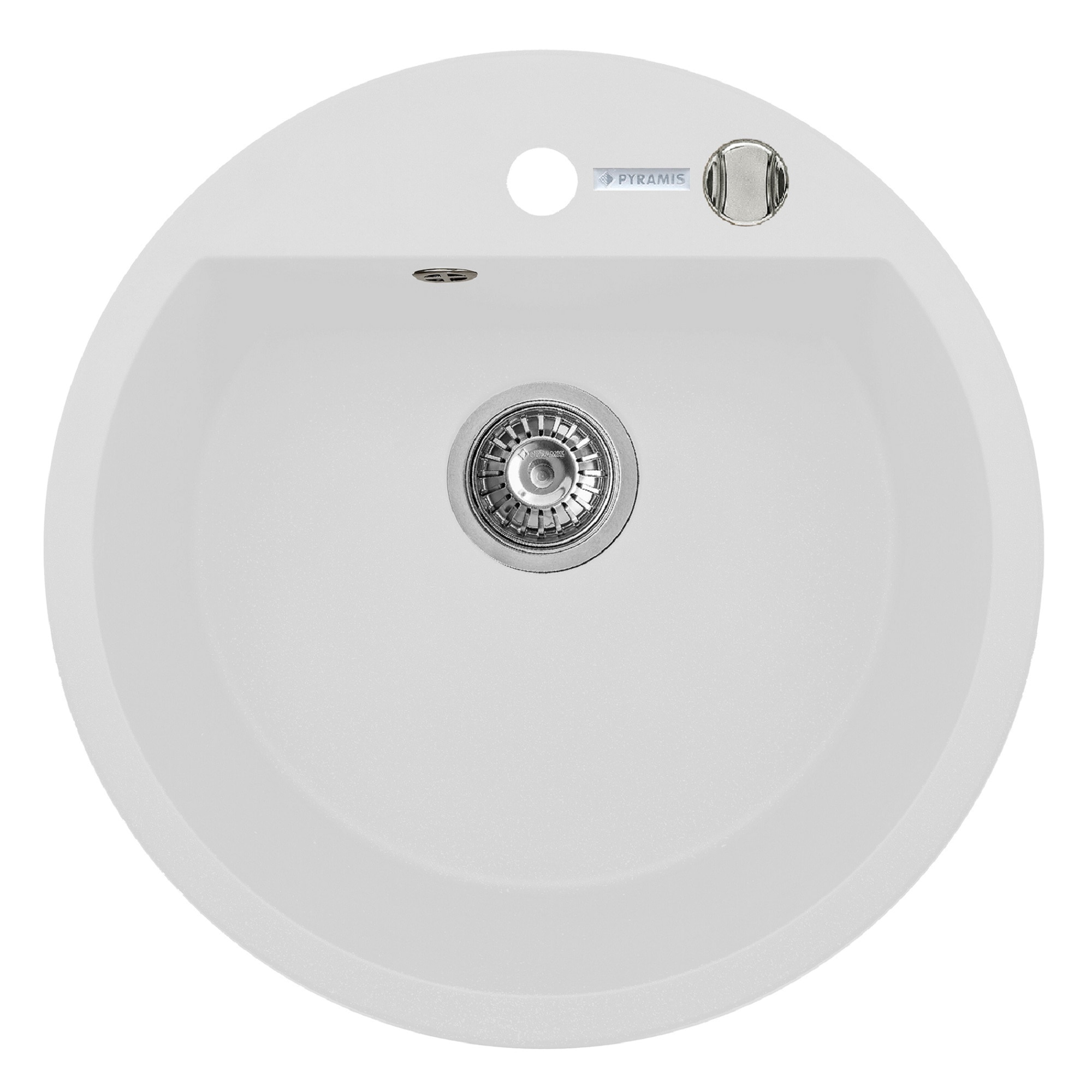 Chiuveta Pyramis MIDO, 1 cuva, Ø510mm, adancime 190mm, Pyragranite snow