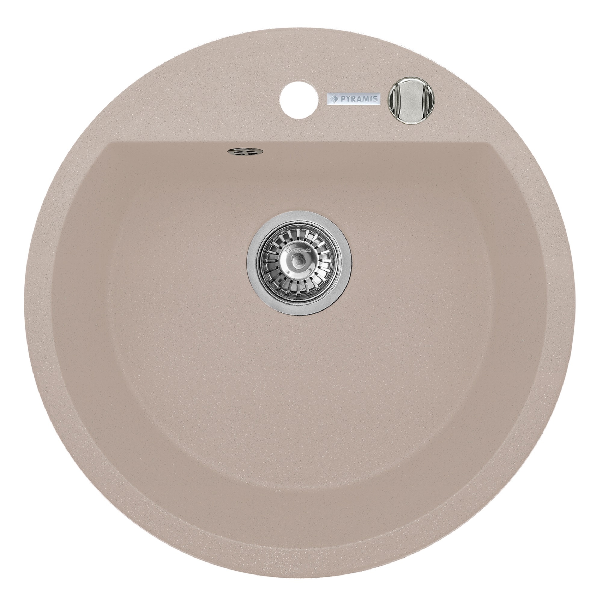 Chiuveta Pyramis MIDO, 1 cuva, Ø510mm, adancime 190mm, Pyragranite bej
