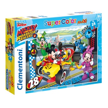 Puzzle maxi Clementoni Disney - Mickey Roadster Racers, 24 piese Puzzle maxi Clementoni Disney - Mickey Roadster Racers, 24 piese