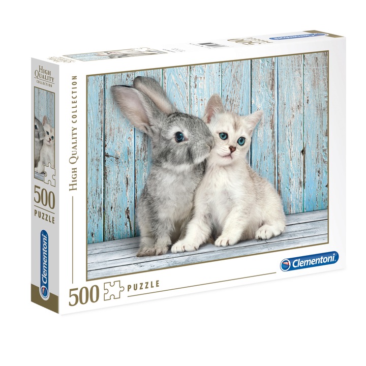 Пъзел Clementoni - Cat & bunny, 500 части