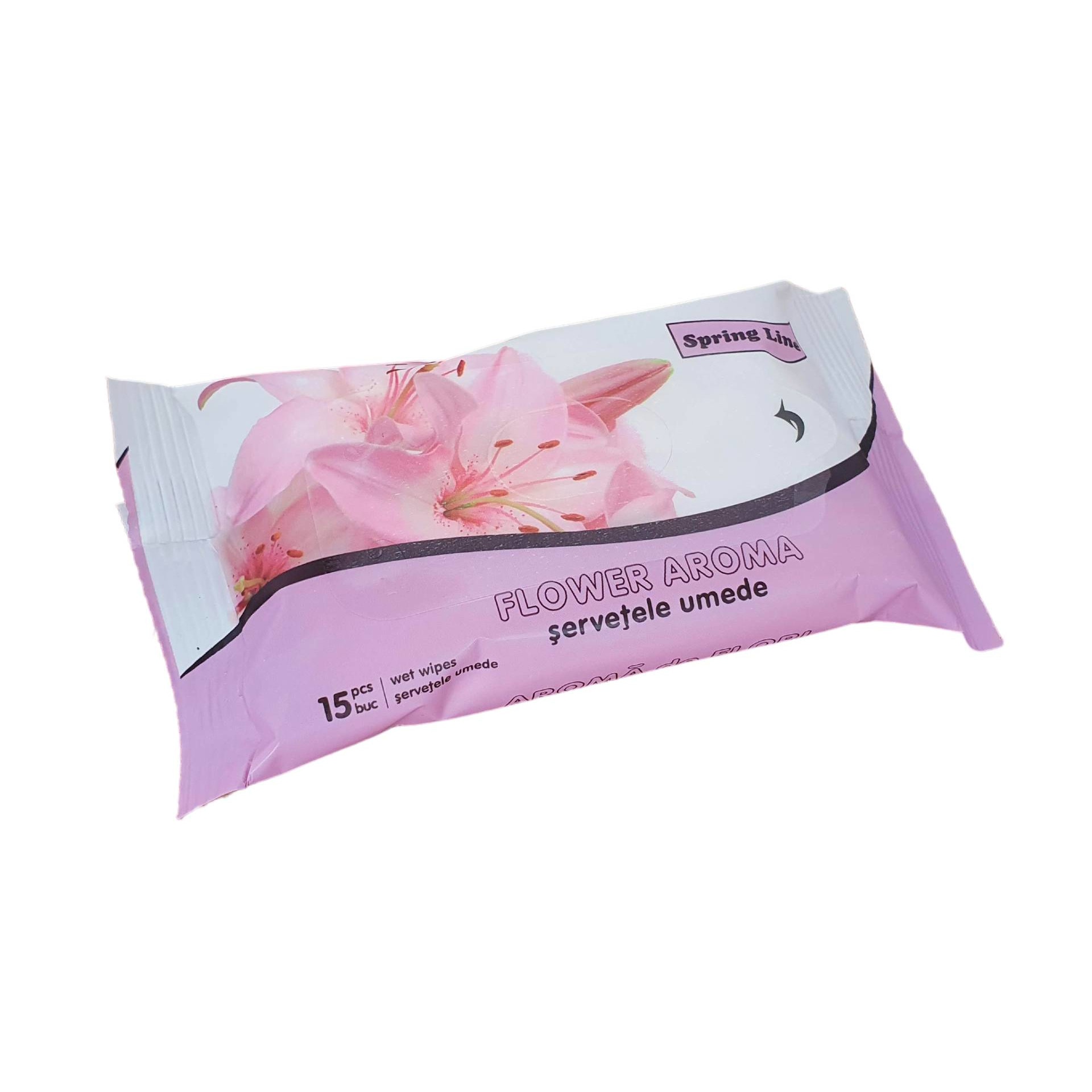 Servetele Umede Igienice Universale 15 buc Spring Line cu Aroma Florala