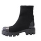 Ghete Stretch Dama cu talpa antiderapanta, Piele Naturala, Mateo Shoes, Negru