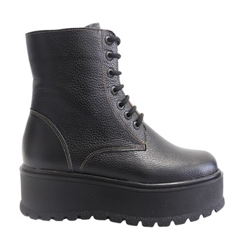 Bocanci dama cu talpa inalta antiderapanta, Piele Naturala, Mateo Shoes, Negru Bocanci dama cu talpa inalta antiderapanta, Piele Naturala, Mateo Shoes, Negru