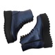 Bocanci dama cu talpa inalta antiderapanta, Piele Naturala, Mateo Shoes, Albastru