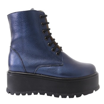 Bocanci dama cu talpa inalta antiderapanta, Piele Naturala, Mateo Shoes, Albastru Bocanci dama cu talpa inalta antiderapanta, Piele Naturala, Mateo Shoes, Albastru