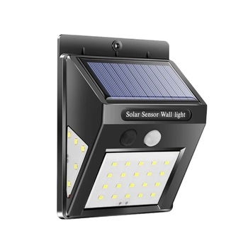 Lampa solara de perete, 40 LED-uri, temperatura culoare alb rece, 6500 K, senzor de lumina, 500 lm, Negru Lampa solara de perete, 40 LED-uri, temperatura culoare alb rece, 6500 K, senzor de lumina, 500 lm, Negru