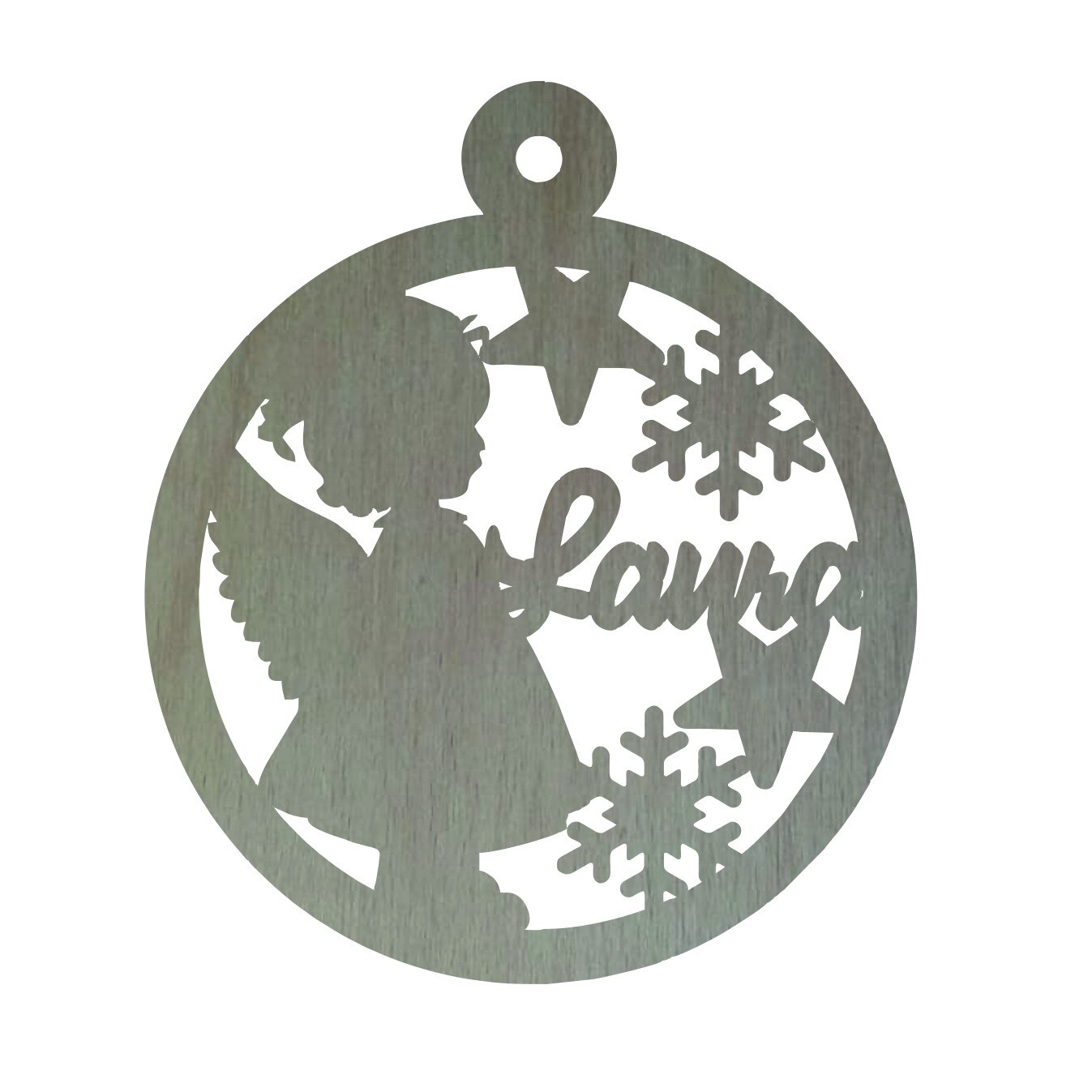 Glob de Craciun, Model Inger, Fetita, Lemn, GL130, 9 cm