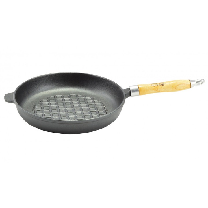 Tigaie grill, Perfect Home, Maner 24 cm, Negru/Bej