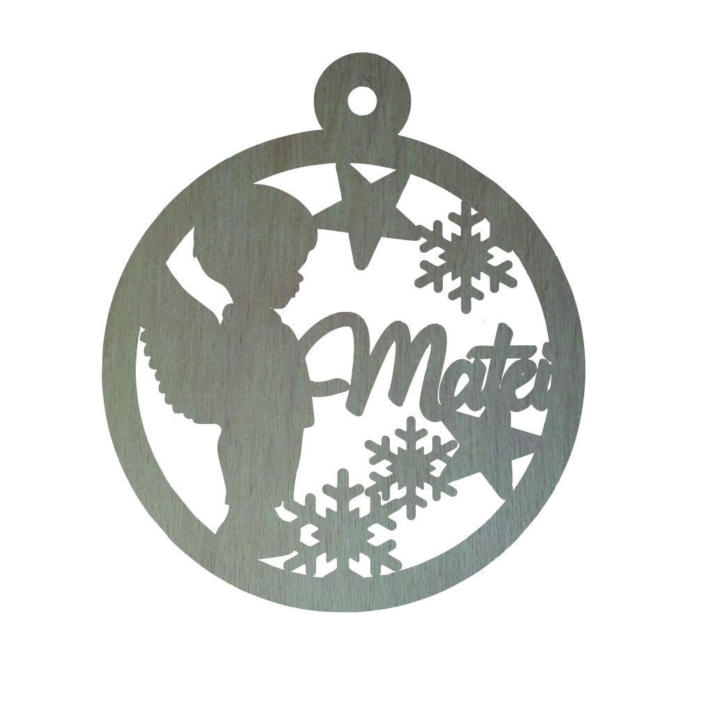 Glob de Craciun, Model Inger Baiat, Personalizat, Lemn, GL133, 9 cm