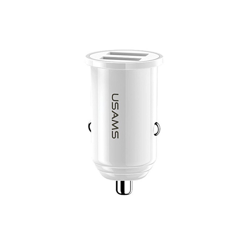 Incarcator Auto Usams C8 ,2 X Usb , 3.1a Alb - Cc55gc02