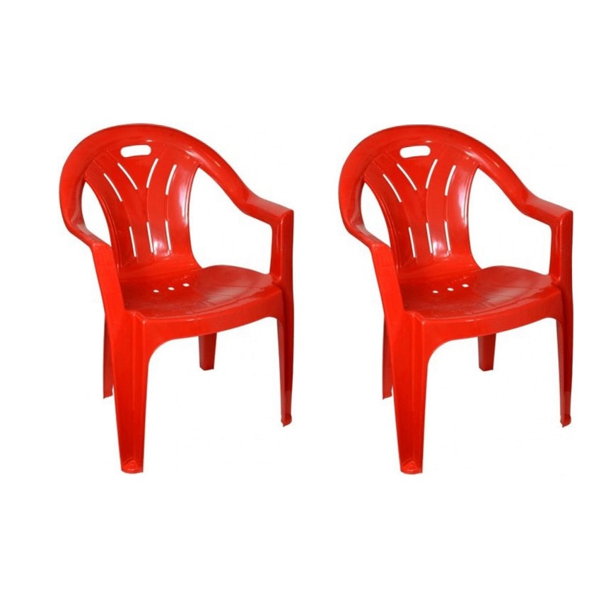 Withdrawal pocket package Set 2 scaune plastic, gradina, culoare rosu, de la Sterk - eMAG.ro