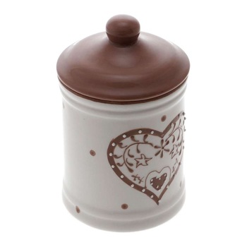 Suport Condimente Ceramica 17 cm Inima Maro Suport Condimente Ceramica 17 cm Inima Maro