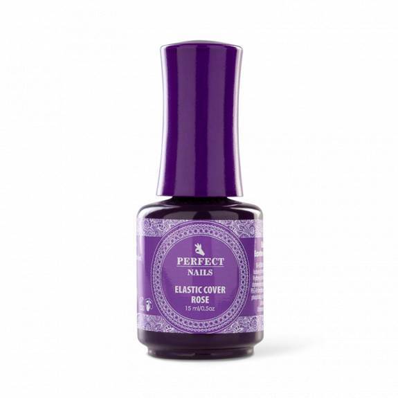 Lac Gel builder cu pensula Perfect Nails Elastic Cover Rose Gel 15ml