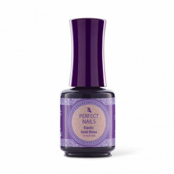 Lac Gel builder cu pensula Perfect Nails Elastic Shimmer Shine Gold Gel 15ml