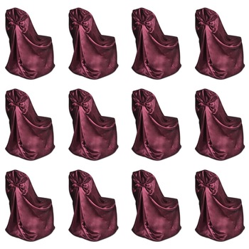 Set 12 huse de scaun vidaXL, Tesatura, 110 x 140 cm, Visiniu Set 12 huse de scaun vidaXL, Tesatura, 110 x 140 cm, Visiniu