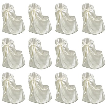 Set 12 huse de scaun vidaXL, Tesatura, 110 x 140 cm, Crem Set 12 huse de scaun vidaXL, Tesatura, 110 x 140 cm, Crem