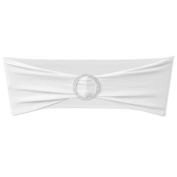 Set de 25 funde elastice pentru scaun cu catarame, vidaXL, Tesatura, 14 x 34 la 50 cm, Alb Set de 25 funde elastice pentru scaun cu catarame, vidaXL, Tesatura, 14 x 34 la 50 cm, Alb