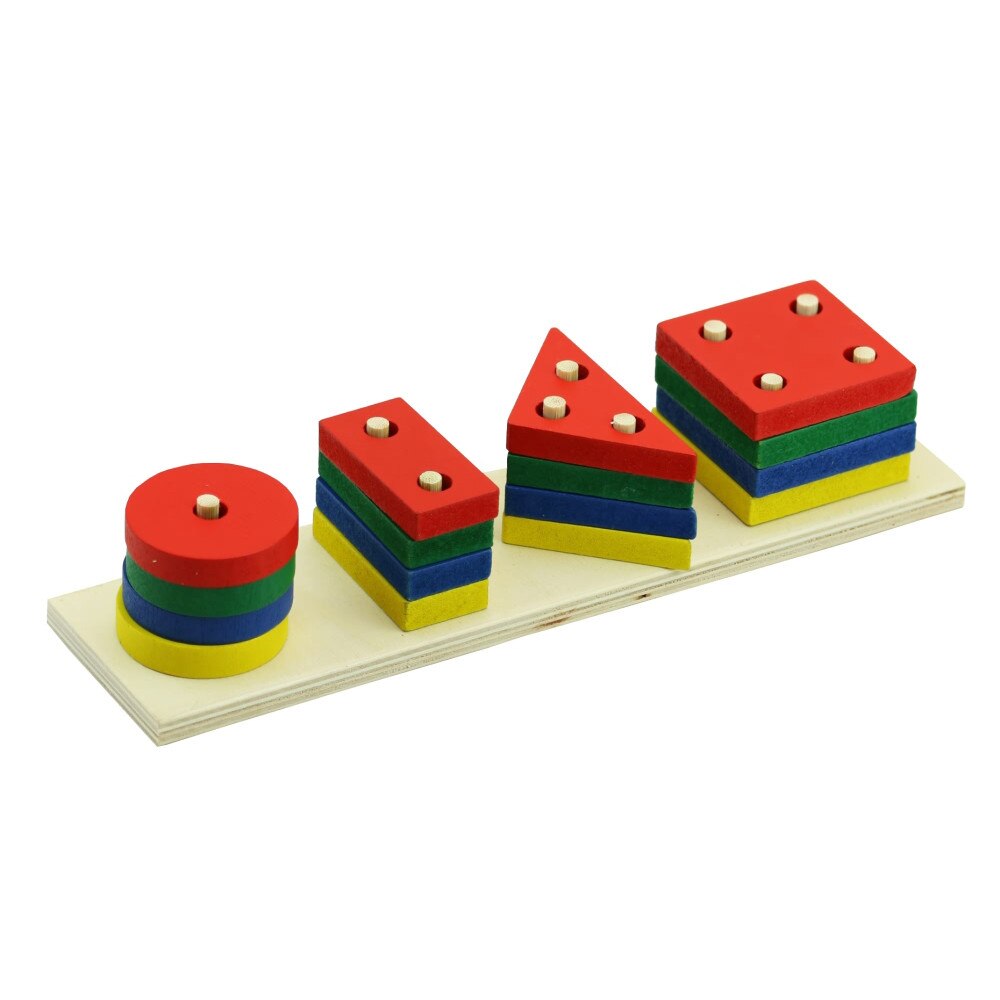 Sortator forme geometrice, lemn multicolor , 4 coloane, OnemisFlot