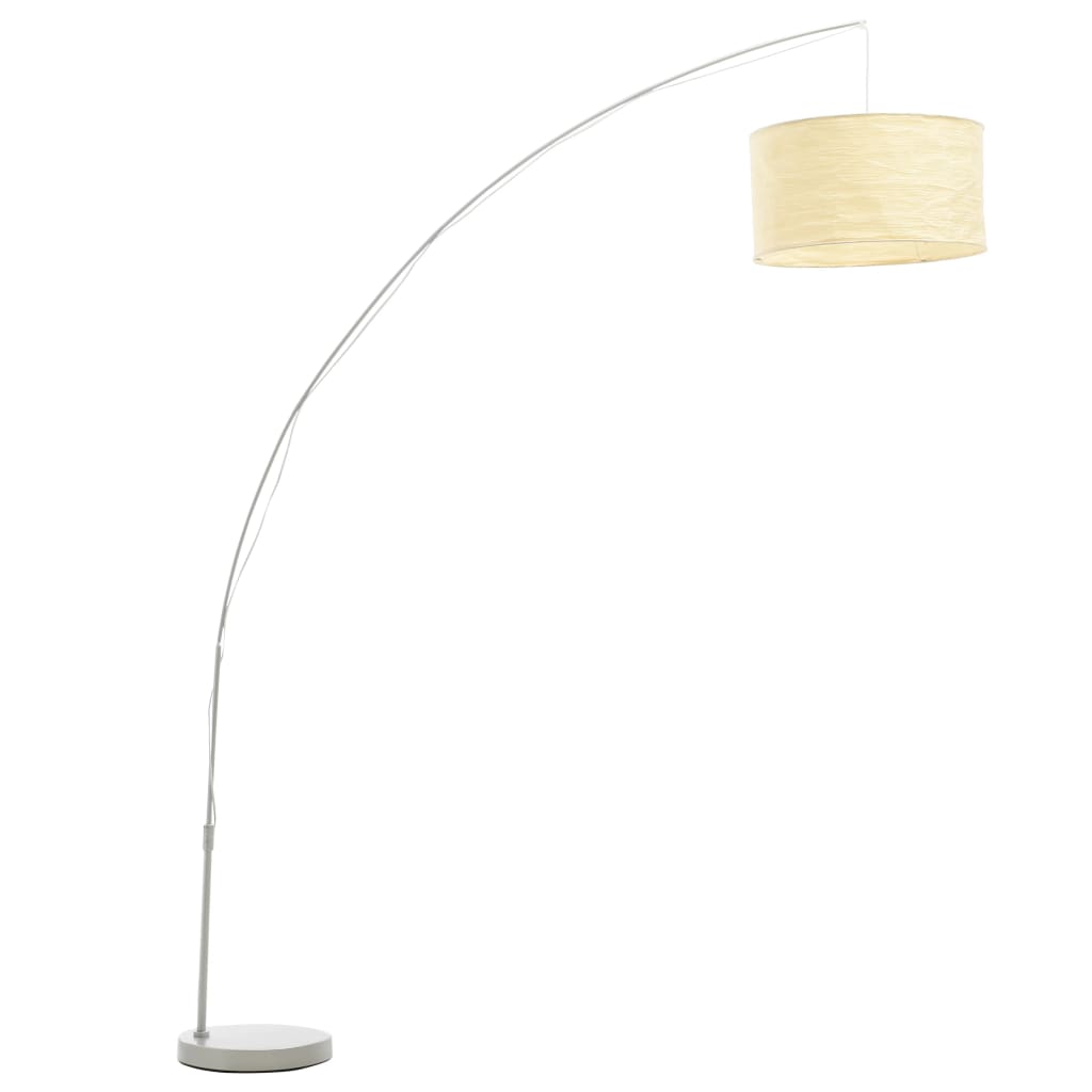 Lampa arcuita, de podea, vidaXL, E27, Hartie/otel, 192 cm, Bej