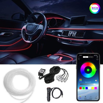Banda LED DOMDRIVE® auto, lumini ambientale premium, lungime 5M, aplicatie dedicata iOS, Android Banda LED DOMDRIVE® auto, lumini ambientale premium, lungime 5M, aplicatie dedicata iOS, Android
