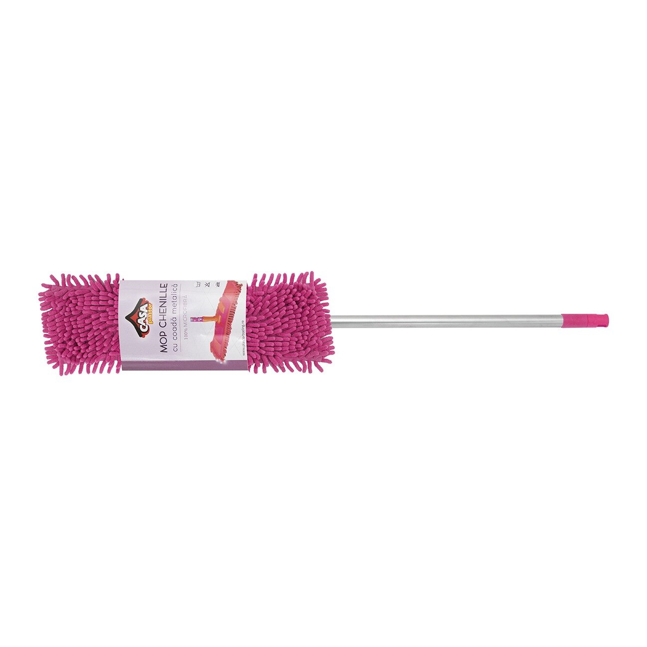 Mop Chenille, coada telescopica, roz
