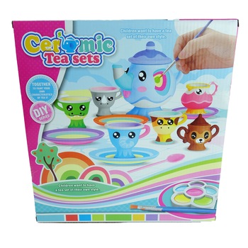 Set de ceai pentru pictat, din ceramica, 18 piese Set de ceai pentru pictat, din ceramica, 18 piese