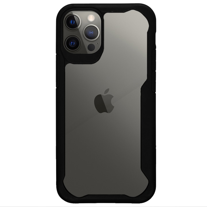 Tok iPhone 12 Pro, AntiGravity, SILKASE, átlátszó / fekete színben