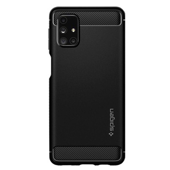 Husa Antisoc Spigen Rugged Armor pentru Samsung Galaxy M31s, Negru Mat Husa Antisoc Spigen Rugged Armor pentru Samsung Galaxy M31s, Negru Mat