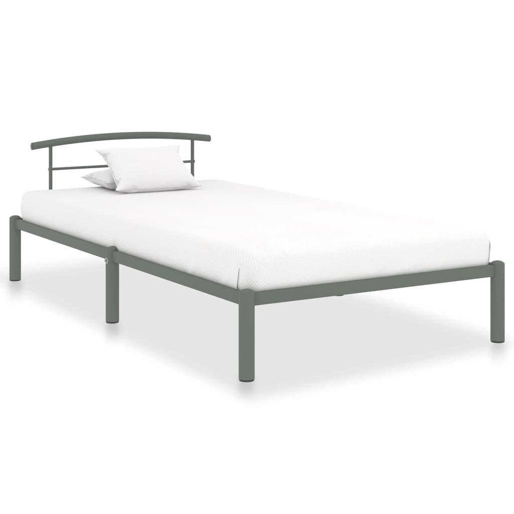 Cadru de pat -vidaXL- Metal, 100 x 200 cm, Gri