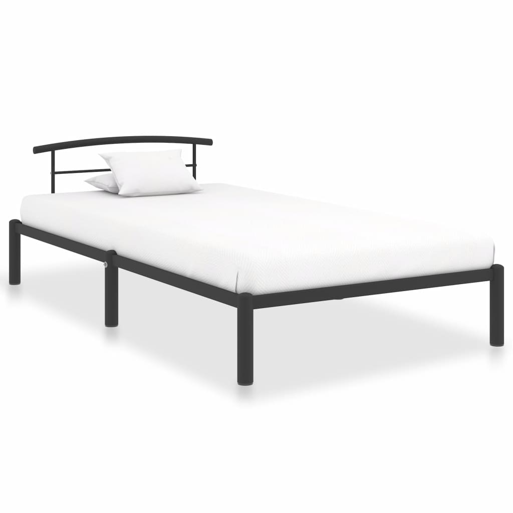 Cadru de pat -vidaXL- Metal, 100 x 200 cm, Negru